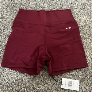 WITH TAGS - AYBL core shorts, wine, size L